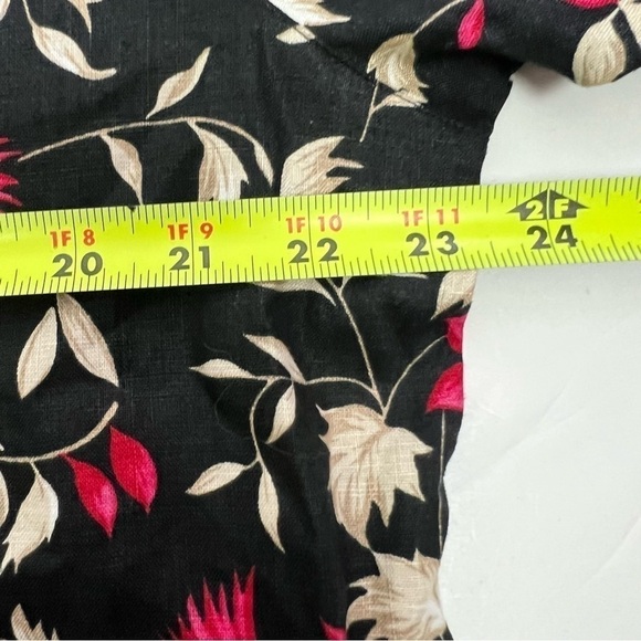 Charter Club Women’s Button Blouse Sz 16 Multi Color Floral Print 100% Linen - Picture 9 of 11